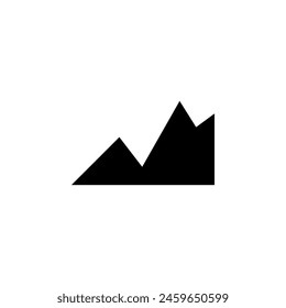 Symbol für die Vektorgrafik der Spitzenwerte des Aktiendiagramms. Einfaches durchgezogenes Symbol auf weißem Hintergrund. Stockdiagramm Peak-Zeichen-Design-Vorlage für Web- und mobiles Benutzeroberflächenelement