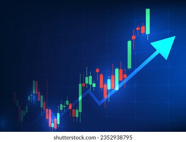 Stock chart technology It is a graph technology that shows the value of a company in the stock market. Let investors pay attention It is a red-green candlestick with an arrow pointing up.