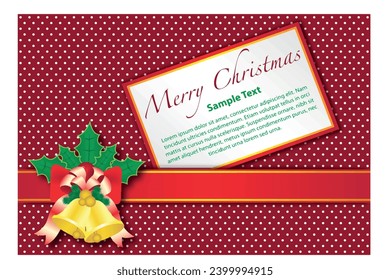 Stock Christmas Bell Vector Gift Card.ai Vector And Icon