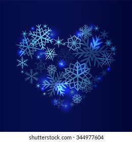 stock christmas pattern  with  snowflakes on the blue background.