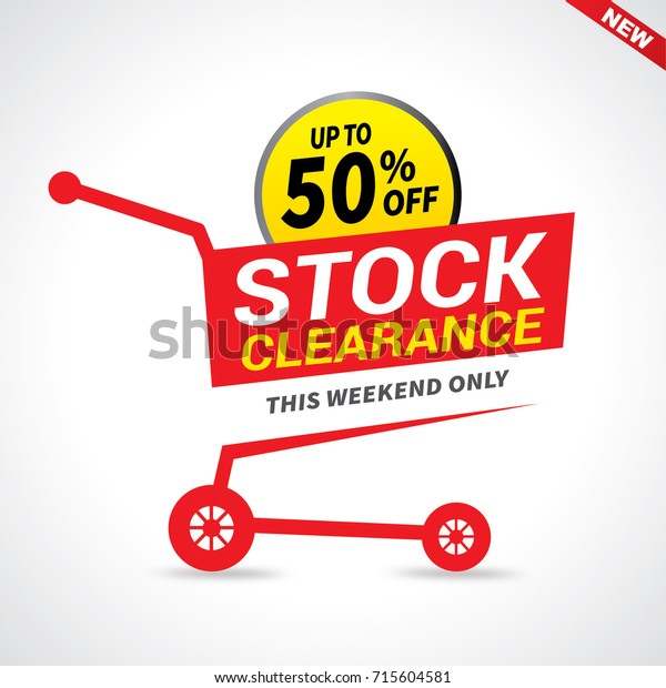 Stock clearance cart, stock clearance\
banner, vector\
illustration
