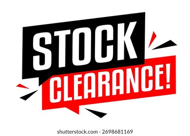 Stock Clearance on speech bubble