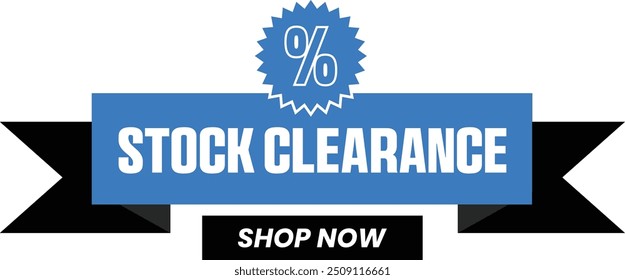 Stock Clearance Promotional Ecommerce Offer Design Marketing Symbol