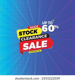 Stock clearance sale banner design.
Sale banner template with Huge stock clearance sale. clearance sale background template promotion,
Big offer with discount 70% off. 60% off. 30% off.