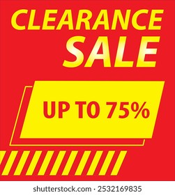 Stock clearance sale discount notice sign vector