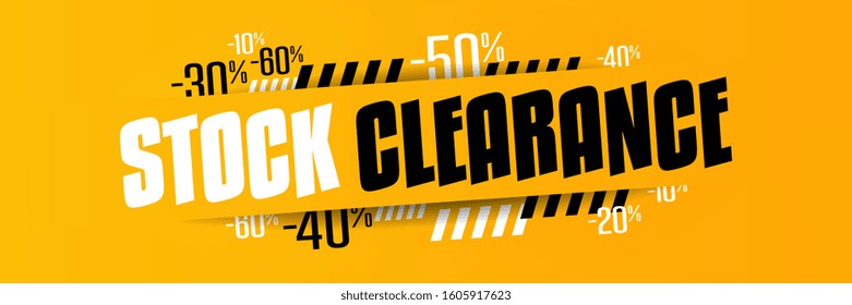 Stock Clearance Sale On Yellow Banner