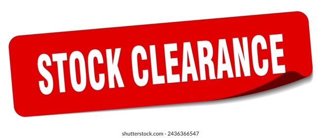 stock clearance sticker. stock clearance rectangular label isolated on white background