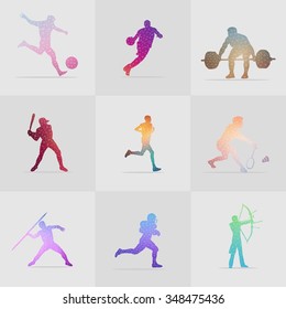 Stock Collection Colorful Polygon Sport