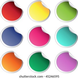 stock color vector glossy stickers with reflection