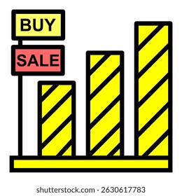 ícone de coluna de estoque ilustração de vetor para compra e venda