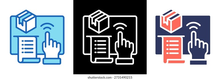 Icono de control de stock triplestyle Ilustración vectorial