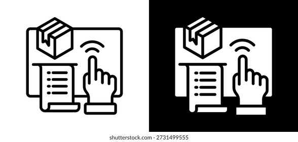 Icono de control de stock blanco negro Ilustración vectorial