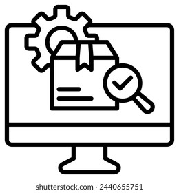 Stock Control Software icon line vector illustration