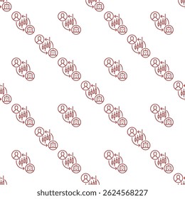 Stock and Crypto Trading Bot and Man vector Automation Tools concept outline seamless pattern