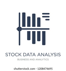 Stock data analysis icon. Trendy flat vector Stock data analysis icon on white background from Business and analytics collection, vector illustration can be use for web and mobile, eps10