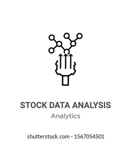 Stock data analysis outline vector icon. Thin line black stock data analysis icon, flat vector simple element illustration from editable analytics concept isolated on white background