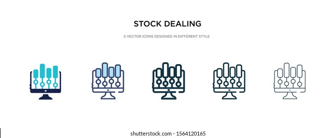 stock dealing icon in different style vector illustration. two colored and black stock dealing vector icons designed in filled, outline, line and stroke style can be used for web, mobile, ui