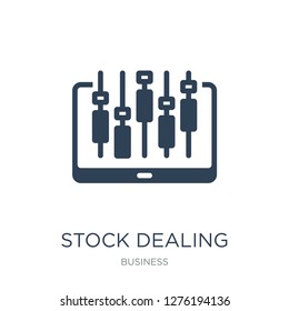 stock dealing icon vector on white background, stock dealing trendy filled icons from Business collection, stock dealing vector illustration