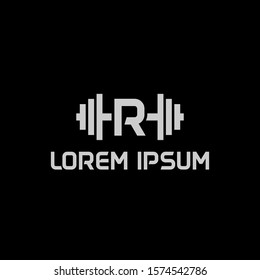 stock design vector initial letter r fitness icon logo template