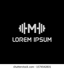 stock design vector initial letter m fitness icon logo template