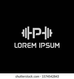 stock design vector initial letter p fitness icon logo template