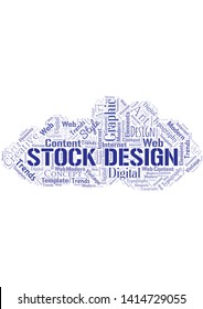 Stock Design word cloud. Wordcloud made with text only.