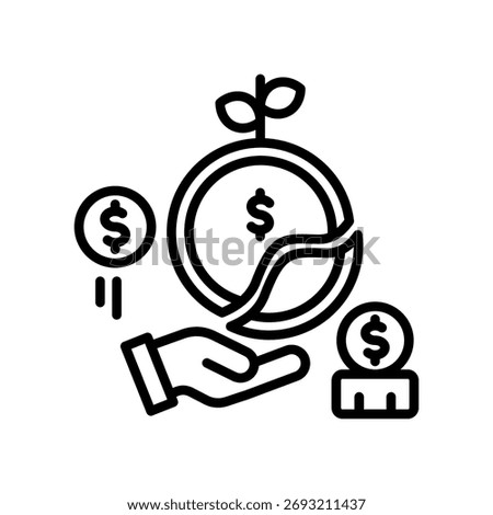 Stock Dividends Icon Line Vector Illustration