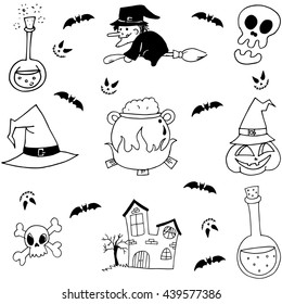 Stock element halloween doodle with hand draw