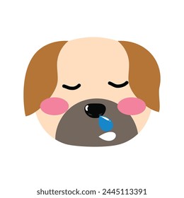 stock element. pit bull sticker emoticon design