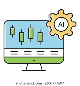 Stock Exchange ai Automation Trading Vector Symbol Icon design
