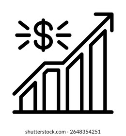 stock exchange app icon vector design - high quality outline style