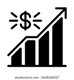 Diseño de Vector del icono del App de la bolsa de valores - estilo sólido de alta calidad