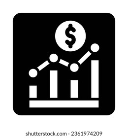 Stock Exchange App Vector Glyph Icon For Personal And Commercial Use.
