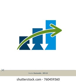 Stock Exchange Chart Icon Logo Template Illustration Design. Vector EPS 10.