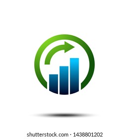 Stock Exchange Chart Icon Vector Logo Template