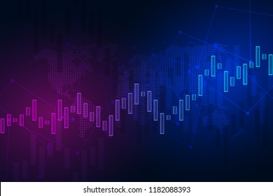 Stock exchange chart market investment trading. Trading platform. Business graph. Vector Illustration