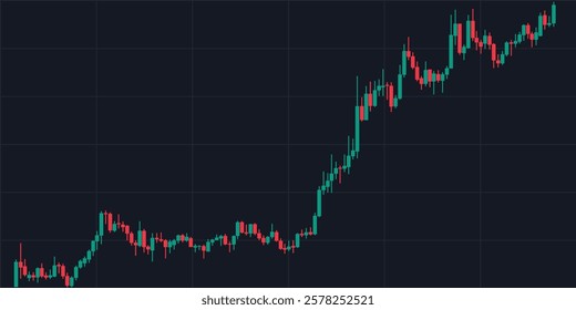 Stock exchange chart, rising and falling candles. Support file for websites and banners. Vector illustration.