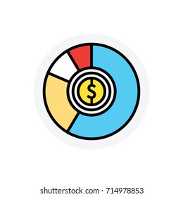 Stock exchange diagram concept Isolated Line Vector Illustration editable Icon