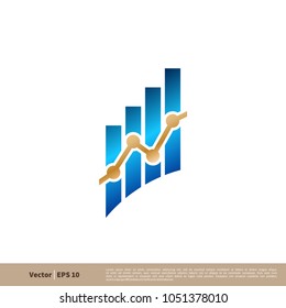 Stock Exchange, Diagram, Statistic Chart Icon. Finance, Accounting, Insurance Logo Vector Template Illustration Design. Vector EPS 10.