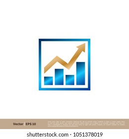 Stock Exchange, Diagram, Statistic Chart Icon. Finance, Accounting, Insurance Logo Vector Template Illustration Design. Vector EPS 10.