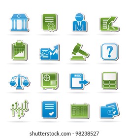 Stock exchange and finance icons - vector icon set