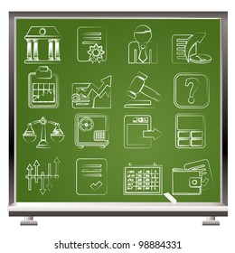 Stock exchange and finance icons - vector icon set
