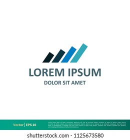 stock exchange graph icon vector logo template