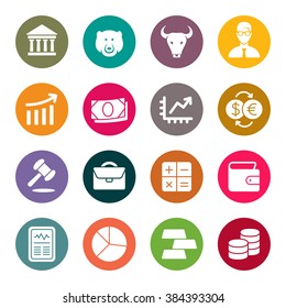 Stock exchange icon set