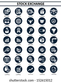 Stock exchange icon set,vector