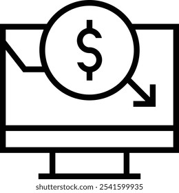 stock exchange icon. Thin linear style design isolated on white background