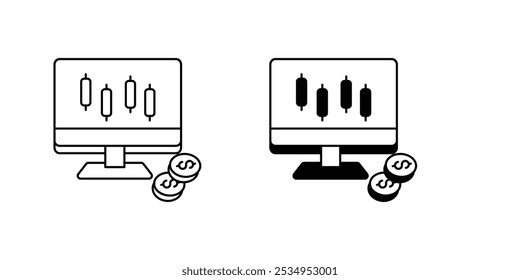 stock exchange icon with white background vector stock illustration