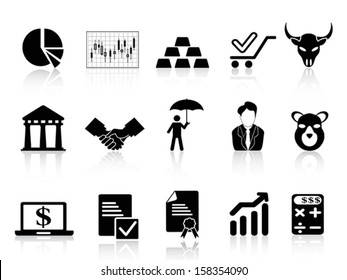 stock exchange icons set