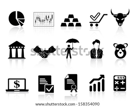 stock exchange icons set