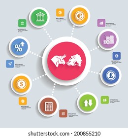 Infografik-Design der Börse, Vektorgrafik